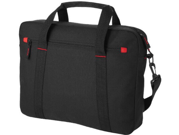 Maletín personalizado para portátiles poliéster 600D acolchado 15,4” personalizado negro intenso/rojo