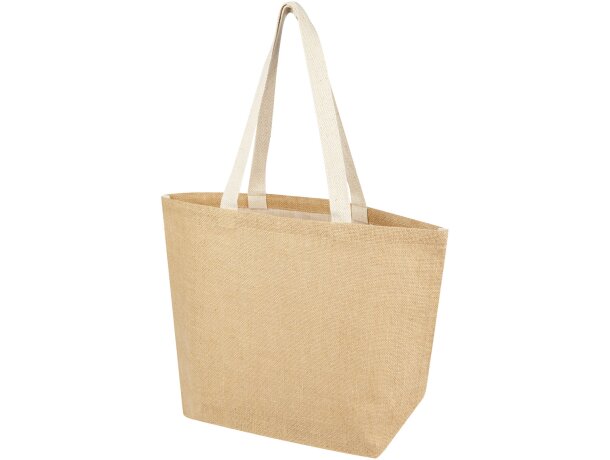 Bolsa tote de yute laminado Juta con certificación OEKO-Tex Natural/blanco detalle 2