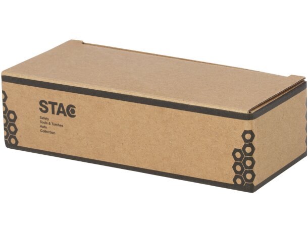 Linterna dinamo solar con mosquetón Helios Verde militar detalle 3