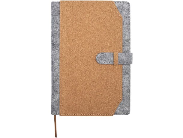 Libreta A5 corcho fieltro reciclado Viviana certificación FSC Natural detalle 2