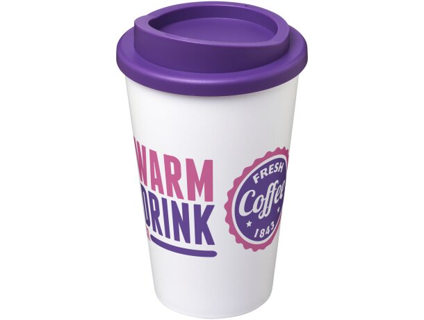 Vaso térmico Americano 350 ml con aislamiento de doble pared Blanco/morado detalle 41