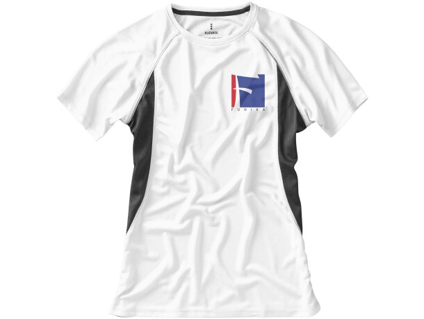 Camiseta técnica Quebec de manga corta blanca detalles de color de mujer Blanco/antracita detalle 1