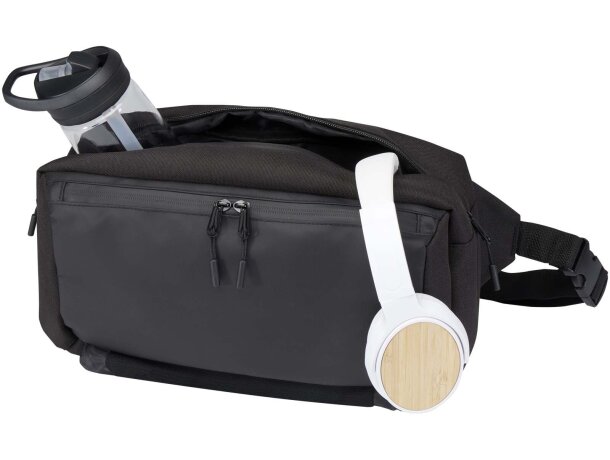 Bolsa bandolera modular reciclada certificación GRS Roam Negro intenso detalle 4