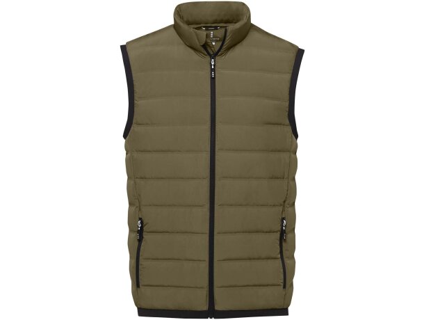 Chaleco aislamiento plumón reciclado hombre Caltha Verde bosque detalle 18