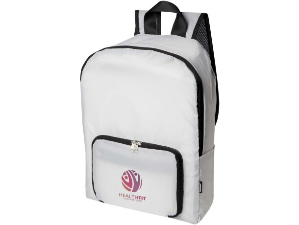 Mochila plegable EcoFold 15 litros de poliéster reciclado GRS Blanco detalle 4