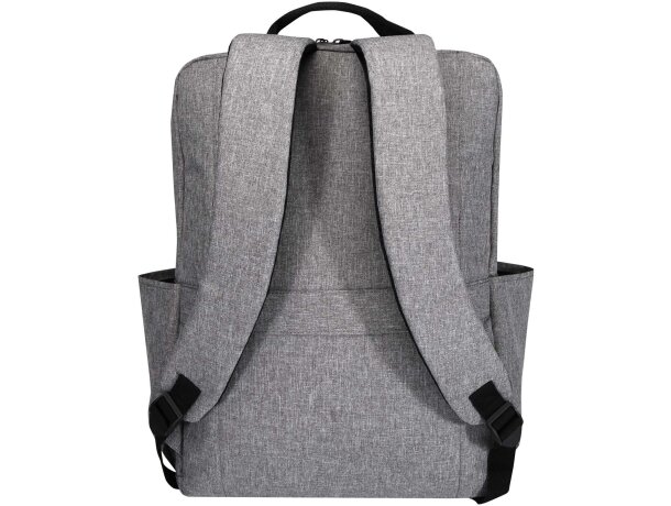 Mochila portátil 15 pulgadas Libra poliéster reciclado GRS Gris mezcla detalle 8