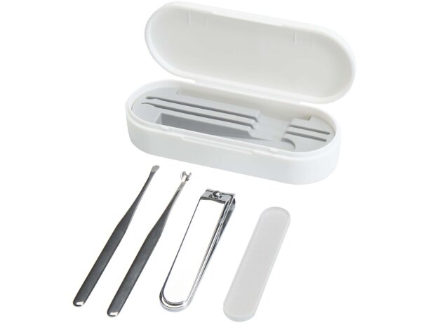 Set manicura Beautix con lima vidrio y cortaúñas acero Blanco detalle 6