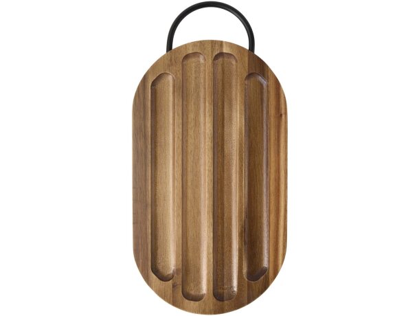 Tabla de cortar de madera de acacia con cuchillo para pan Madera detalle 1