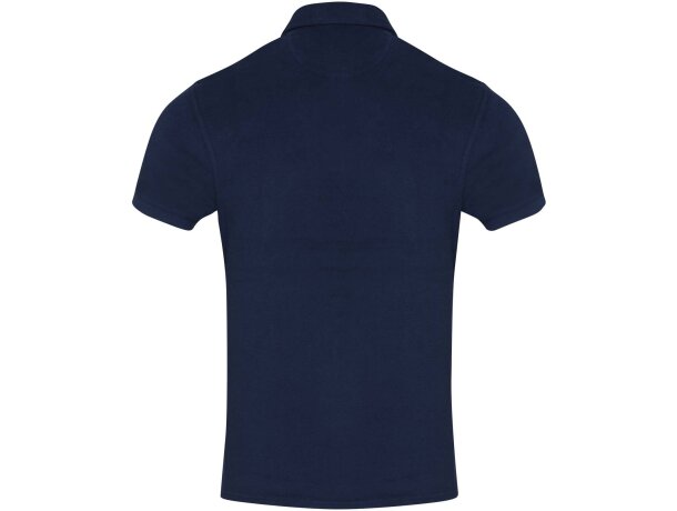 Polo unisex de rizo reciclado Akoya con certificación GRS Azul marino detalle 12