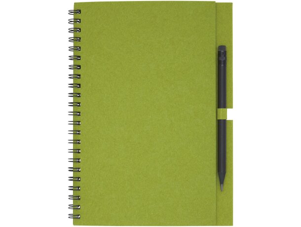 Libreta mediana con espiral y lápiz Luciano Eco Verde detalle 10