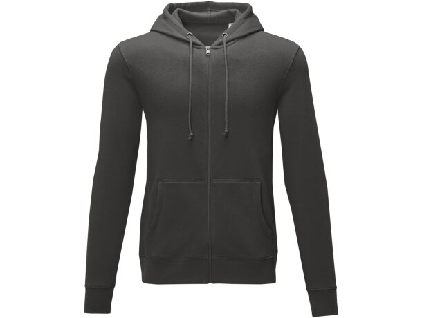 Sudadera con capucha y cremallera completa hombre Theron Gris tormenta detalle 31