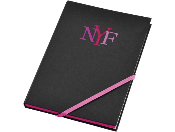 Cuaderno de notas A5 con cierre de cinta en color con logo