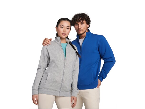 Sudadera cremallera completa unisex Ulan de Roly Azul marino detalle 19