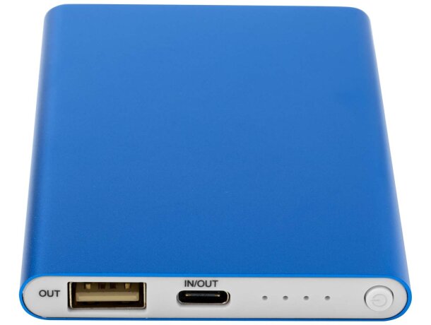 Batería externa Pep 4000 mAh aluminio reciclado certificado RCS Azul real detalle 19