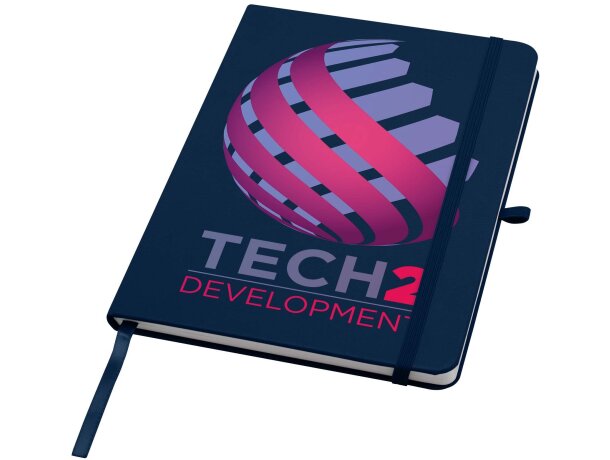 Libreta A5 Teak con tapa dura de tacto suave reciclado Azul marino detalle 21