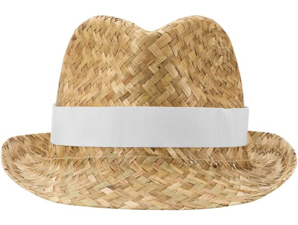 Sombrero de paja Pricus natural con banda personalizable Blanco/natural detalle 2