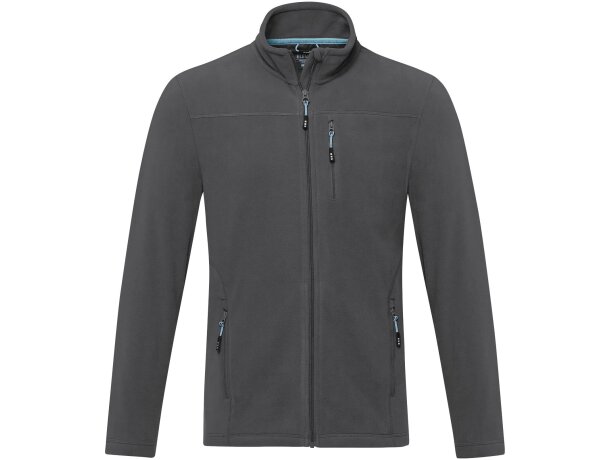 Chaqueta polar reciclada GRS con cremallera hombre Amber Gris tormenta detalle 17