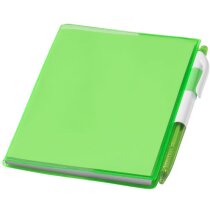 Cuaderno en tamaño A6 con bolígrafo personalizado verde transparente Cuaderno en tamaño A6 con bolígrafo personalizado verde transparente