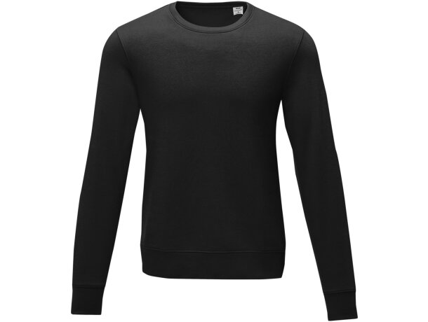 Jersey de cuello redondo para hombre Zenon afelpado Negro intenso detalle 36