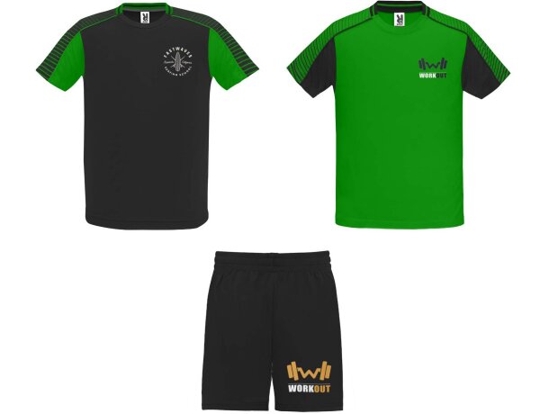 Conjunto deportivo unisex Juve Roly en poliéster transpirable Verde helecho/negro intenso detalle 10