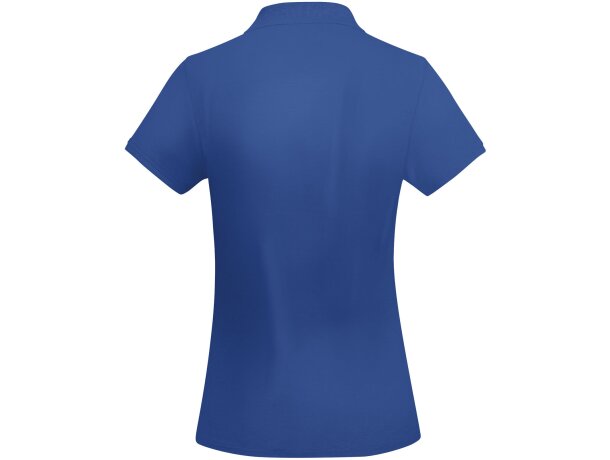 Polo mujer algodón orgánico Prince manga corta entallado Roly Azul real detalle 12