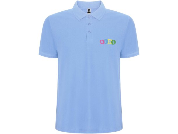 Polo manga corta infantil Pegaso Premium Roly punto piqué Azul celeste detalle 13