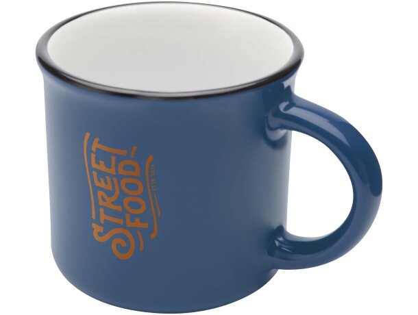 Taza cerámica Bari 240 ml diseño vintage acabado brillante Azul océano detalle 10