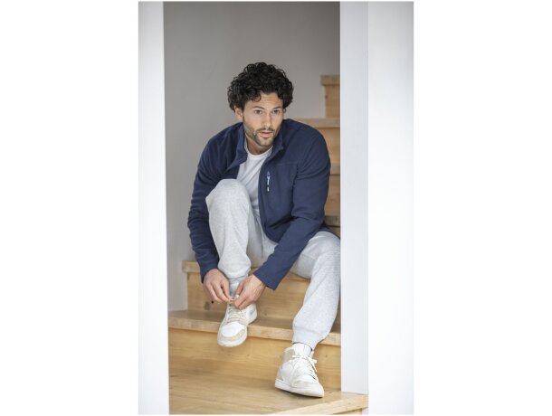 Chaqueta polar reciclada GRS con cremallera hombre Amber Blanco detalle 4