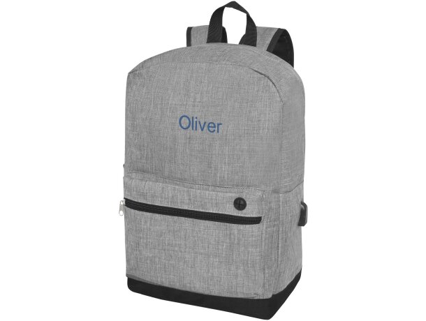 Mochila para ordenador 15,6 poliéster con salida USB Hoss Gris medio detalle 7