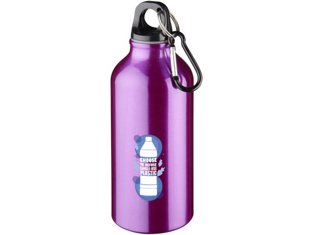 Cantimplora de aluminio con mosquetón 350 ml Morado detalle 6