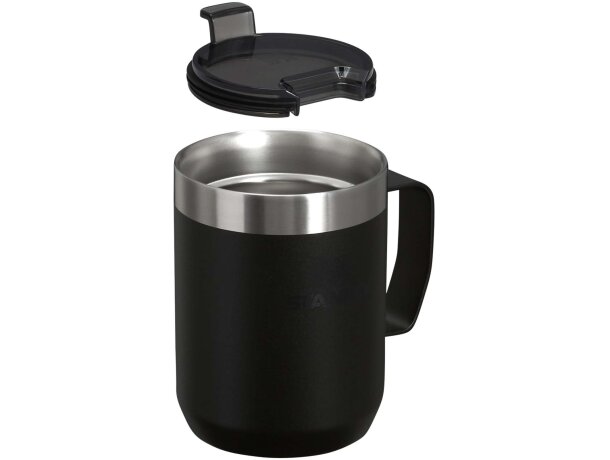 Taza acampada Stanley Everyday 236ml acero inoxidable reciclado Negro intenso detalle 9
