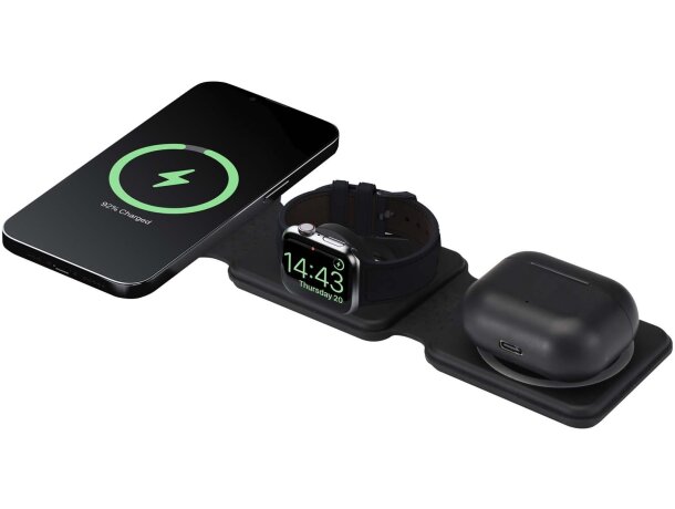 Cargador inalámbrico plegable 3 en 1 de 15W Armus Blanco detalle 8