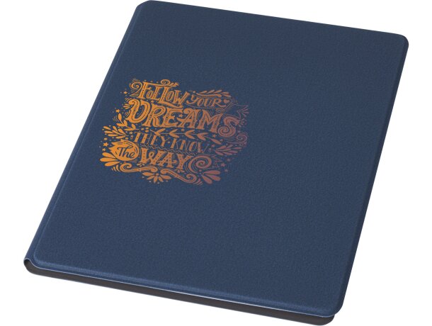 Portafolios Kunveno con papel FSC y poliéster reciclado Azul marino detalle 6