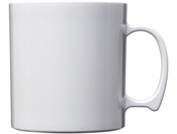 Taza plástico san 300ml con asa integrada personalizable Blanco detalle 5