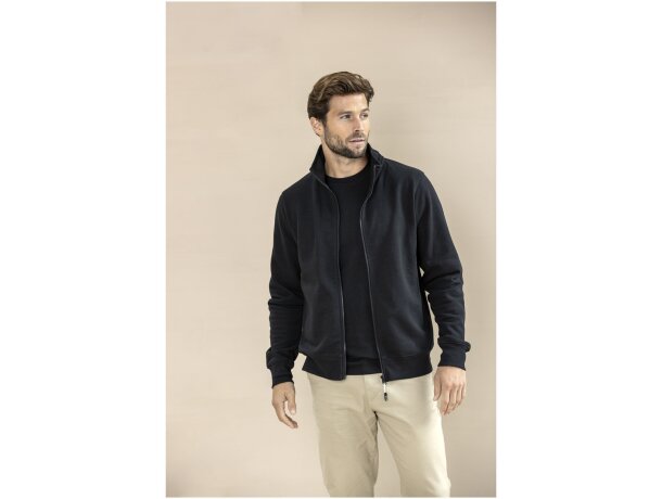 Sudadera cremallera reciclada Aware Galena unisex Azul marino detalle 11