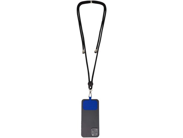 Lanyard regulable Kubi con gancho metálico y cinta de nylon Azul real detalle 20