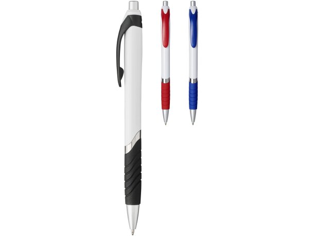 Bolígrafo blanco con empuñadura de goma Turbo personalizado