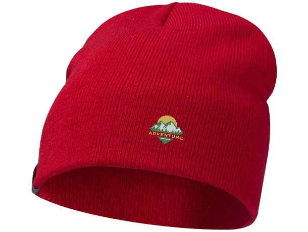 Gorro Izu de acrílico con punto de costilla 1x1 Rojo detalle 1