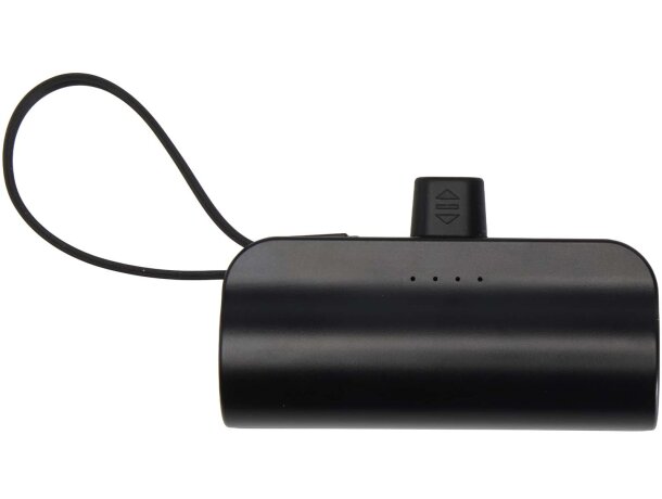 Batería externa Alnair 5000 mAh con plástico reciclado Negro intenso detalle 2