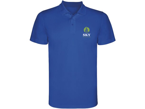 Polo deportivo transpirable Monzha Roly hombre piqué poliéster Azul real detalle 9