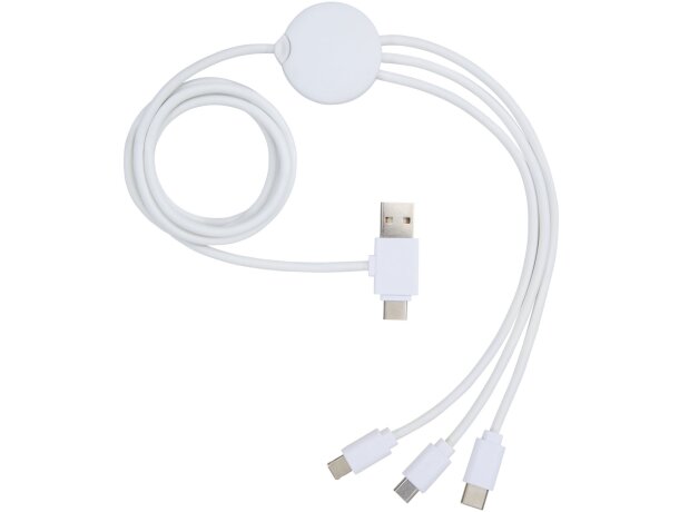 Cable de carga 5 en 1 Pure con aditivo antibacteriano Blanco detalle 5