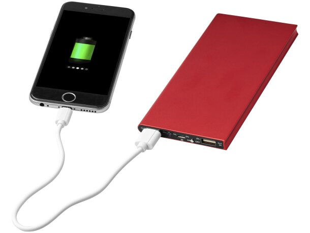 Batería externa de aluminio Plate 8000 mAh con USB tipo C Rojo detalle 26