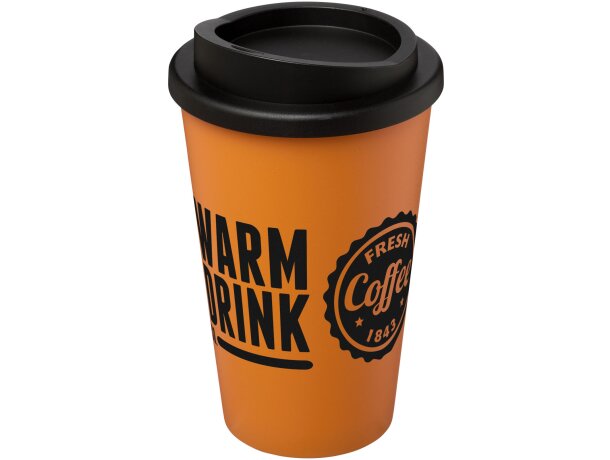 Vaso térmico Americano 350 ml con aislamiento de doble pared Naranja/negro intenso detalle 65