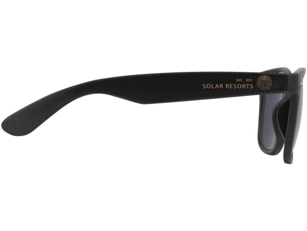 Gafas de sol Sun Ray en plástico reciclado con lentes UV400 Negro intenso detalle 1