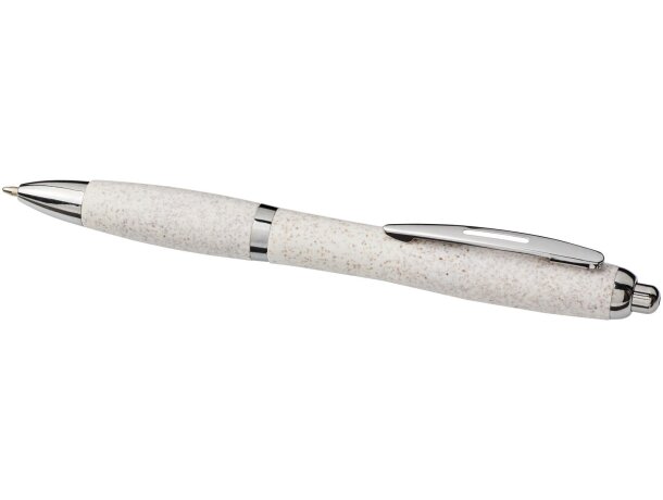 Bolígrafo de paja de trigo con punta cromada Nash Cromado detalle 1