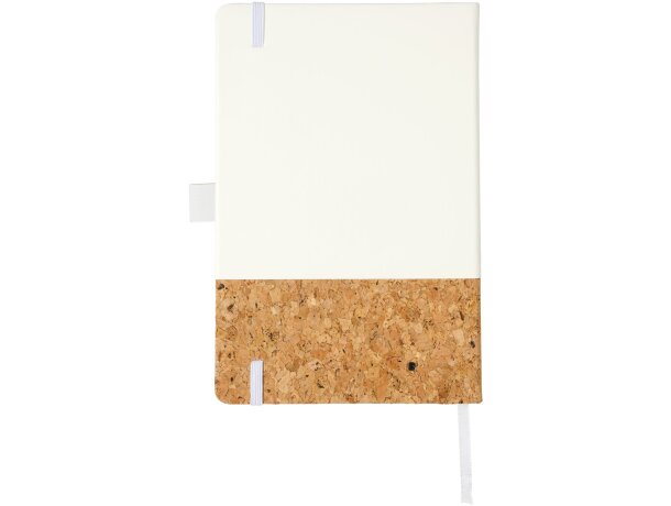 Libreta A5 de PU y corcho Evora Blanco detalle 8