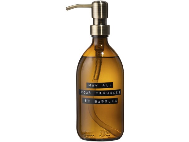 Dispensador jabón Wellmark Bubbles vidrio ámbar 500ml cobre detalle 7