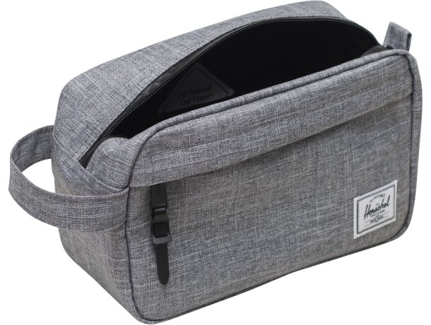 Neceser de viaje reciclado Herschel Chapter con cremallera Gris mezcla detalle 7