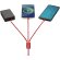 Cable de carga personalizado 100 cm con 5 conectores Versatile Rojo detalle 3