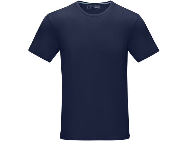 Camiseta orgánica manga corta hombre Azurite Azul marino detalle 14
